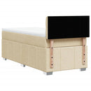 kontinentalseng med madras 100x200 cm stof cremefarvet
