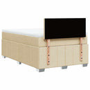 kontinentalseng med madras 120x200 cm stof cremefarvet