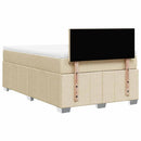 kontinentalseng med madras 120x200 cm stof cremefarvet