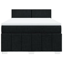 kontinentalseng med madras 140x190 cm stof sort