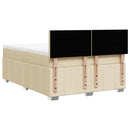 kontinentalseng med madras 140x190 cm stof cremefarvet