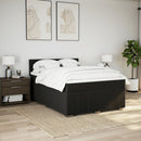 kontinentalseng med madras 140x190 cm stof sort