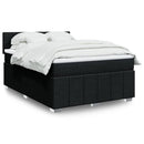 kontinentalseng med madras 140x190 cm stof sort