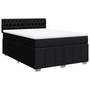 kontinentalseng med madras 140x190 cm stof sort