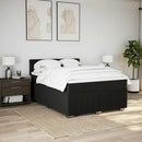 kontinentalseng med madras 140x190 cm stof sort