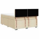 kontinentalseng med madras 140x190 cm stof cremefarvet