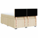 kontinentalseng med madras 140x190 cm stof cremefarvet
