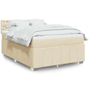 kontinentalseng med madras 140x190 cm stof cremefarvet
