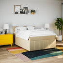 kontinentalseng med madras 140x200 cm stof cremefarvet