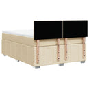 kontinentalseng med madras 160x200 cm stof cremefarvet