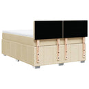kontinentalseng med madras 160x200 cm stof cremefarvet