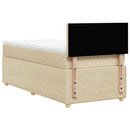 kontinentalseng med madras 80x200 cm stof cremefarvet