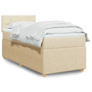 kontinentalseng med madras 90x190 cm stof cremefarvet