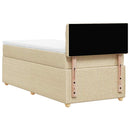 kontinentalseng med madras 90x190 cm stof cremefarvet