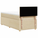 kontinentalseng med madras 90x200 cm stof cremefarvet
