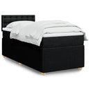kontinentalseng med madras 90x200 cm stof sort