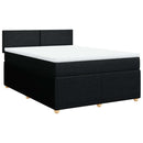 kontinentalseng med madras 140x190 cm stof sort
