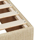 kontinentalseng med madras 140x190 cm stof cremefarvet