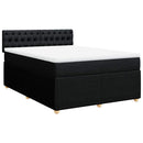 kontinentalseng med madras 140x190 cm stof sort