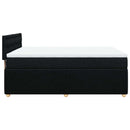 kontinentalseng med madras 140x190 cm stof sort