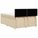 kontinentalseng med madras 140x190 cm stof cremefarvet