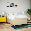 kontinentalseng med madras 140x200 cm stof cremefarvet