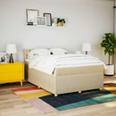 kontinentalseng med madras 140x200 cm stof cremefarvet
