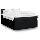 kontinentalseng med madras 160x200 cm stof sort