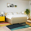 kontinentalseng med madras 180x200 cm stof cremefarvet
