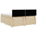 kontinentalseng med madras 200x200 cm stof cremefarvet
