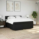 kontinentalseng med madras 200x200 cm stof sort
