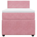 kontinentalseng med madras 90x190 cm fløjl pink