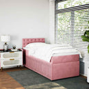 kontinentalseng med madras 90x190 cm fløjl pink