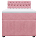 kontinentalseng med madras 90x190 cm fløjl pink