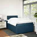kontinentalseng med madras 120x190 cm velour blå