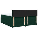 kontinentalseng med madras 200x200 cm fløjl mørkegrøn