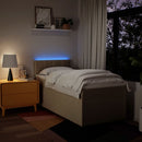 kontinentalseng med madras 80x200 cm stof cremefarvet