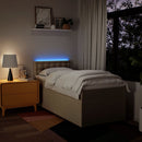 kontinentalseng med madras 80x200 cm stof cremefarvet