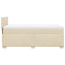 kontinentalseng med madras 90x190 cm stof cremefarvet