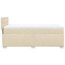 kontinentalseng med madras 90x190 cm stof cremefarvet