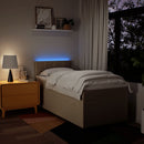 kontinentalseng med madras 100x200 cm stof cremefarvet
