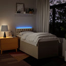 kontinentalseng med madras 100x200 cm stof cremefarvet
