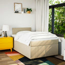 kontinentalseng med madras 120x190 cm stof cremefarvet