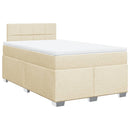 kontinentalseng med madras 120x190 cm stof cremefarvet