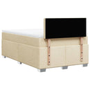 kontinentalseng med madras 120x190 cm stof cremefarvet