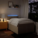 kontinentalseng med madras 120x200 cm stof cremefarvet