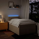 kontinentalseng med madras 120x200 cm stof cremefarvet
