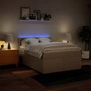 kontinentalseng med madras 140x190 cm stof cremefarvet