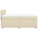 kontinentalseng med madras 140x190 cm stof cremefarvet