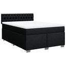 kontinentalseng med madras 140x190 cm stof sort